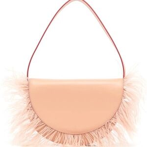 STAUD AMAL & FEATHER-TRIM SHOULDER BAG